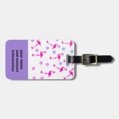 niedlich rosa Flamingo Design angepasste Gepäckmar Gepäckanhänger (Vorderseite horizontal)