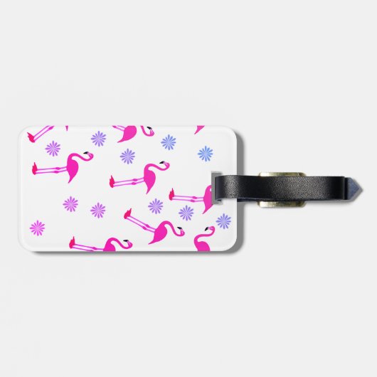 niedlich rosa Flamingo Design angepasste Gepäckmar Gepäckanhänger (Rückseite horizontal)