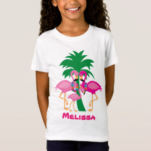 Niedlich rosa Flamingo Familienstrand T-Shirt