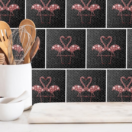 Niedlich rosa Flamingo Fliese