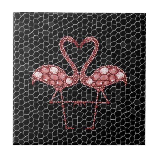 Niedlich rosa Flamingo Fliese (Vorderseite)