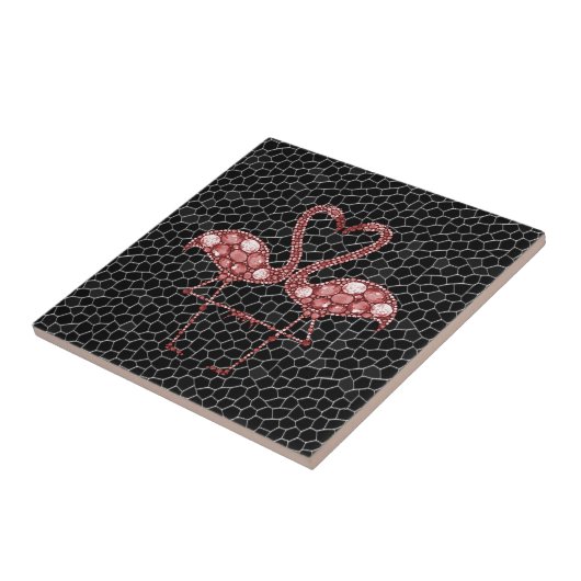 Niedlich rosa Flamingo Fliese (Seite)