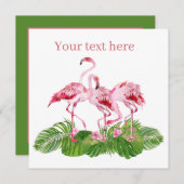 niedlich rosa Flamingo fügen Sie Text hinzu Mitteilungskarte (Vorne/Hinten)