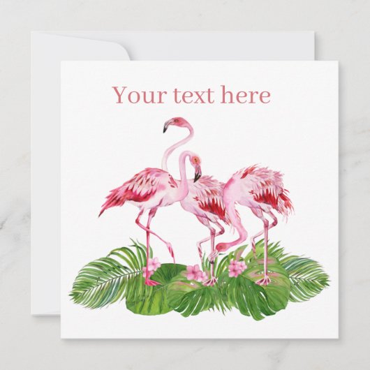 niedlich rosa Flamingo fügen Sie Text hinzu Mitteilungskarte (Vorderseite)