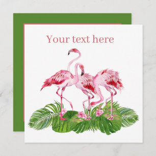 niedlich rosa Flamingo fügen Sie Text hinzu Mitteilungskarte
