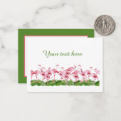 niedlich rosa Flamingo fügen Sie Text hinzu Mitteilungskarte (Vorderseite/Rückseite Beispiel)