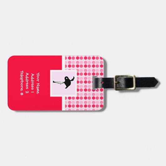 Niedlich rosa Flamingo Gepäckanhänger (Vorderseite horizontal)