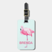 Niedlich rosa Flamingo Gepäckanhänger (Vorderseite vertikal)