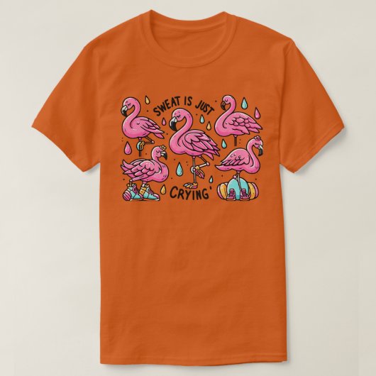 Niedlich rosa Flamingo Gym Workout T-Shirt (Design vorne)