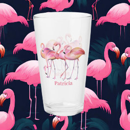 niedlich rosa Flamingo hinzufügen Namen Beach Glas