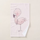 Niedlich-rosa-Flamingo-Illustration Badhandtuch Set (Handtuch)