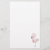 Niedlich-rosa-Flamingo-Illustration Briefpapier (Vorderseite)