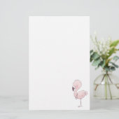 Niedlich-rosa-Flamingo-Illustration Briefpapier (Stehend Vorderseite)