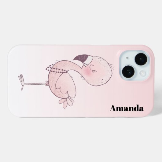 Niedlich-rosa-Flamingo-Illustration Case-Mate iPhone Hülle (Rückseite (Horizontal))