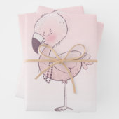 Niedlich-rosa-Flamingo-Illustration Geschenkpapier Set (Beispiel)