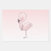 Niedlich-rosa-Flamingo-Illustration Geschenkpapier Set (Vorderseite)