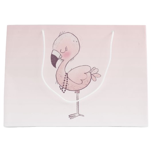 Niedlich-rosa-Flamingo-Illustration Große Geschenktüte (Vorderseite)