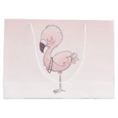 Niedlich-rosa-Flamingo-Illustration Große Geschenktüte (Rückseite)