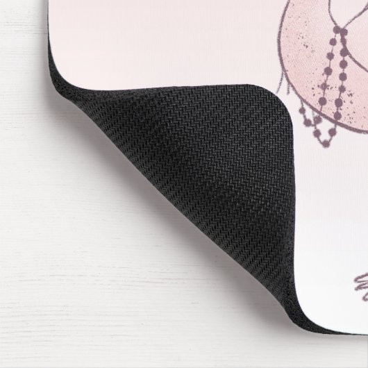 Niedlich-rosa-Flamingo-Illustration Mousepad (Ecke)