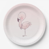 Niedlich-rosa-Flamingo-Illustration Pappteller (Vorderseite)
