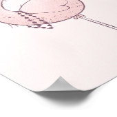 Niedlich-rosa-Flamingo-Illustration Poster (Ecke)