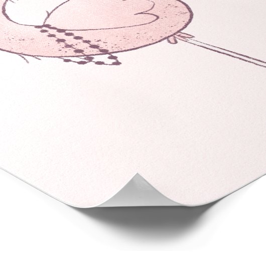 Niedlich-rosa-Flamingo-Illustration Poster (Ecke)