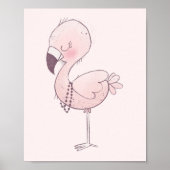 Niedlich-rosa-Flamingo-Illustration Poster (Vorne)