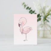 Niedlich-rosa-Flamingo-Illustration Postkarte (Stehend Vorderseite)