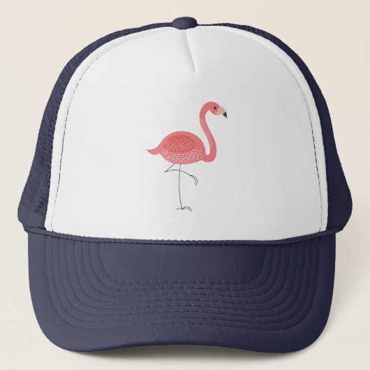 Niedlich-rosa-Flamingo-Illustration Truckerkappe (Vorderseite)
