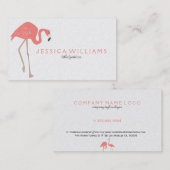 Niedlich-rosa-Flamingo-Illustration Visitenkarte (Vorne/Hinten)