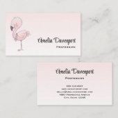 Niedlich-rosa-Flamingo-Illustration Visitenkarte (Vorne/Hinten)