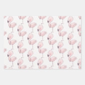 Niedlich rosa Flamingo Illustrationsmuster Geschenkpapier Set (Vorderseite 2)