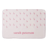 Niedlich rosa Flamingo individuelle Name pink Badematte (Vorderseite)