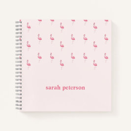 Niedlich rosa Flamingo individuelle Name pink Notizblock
