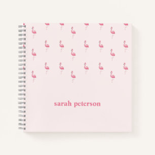 Niedlich rosa Flamingo individuelle Name pink Notizblock