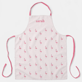 Niedlich rosa Flamingo individuelle Name pink Schürze