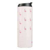 Niedlich rosa Flamingo individuelle Name pink Thermosbecher (Nach links gedreht)