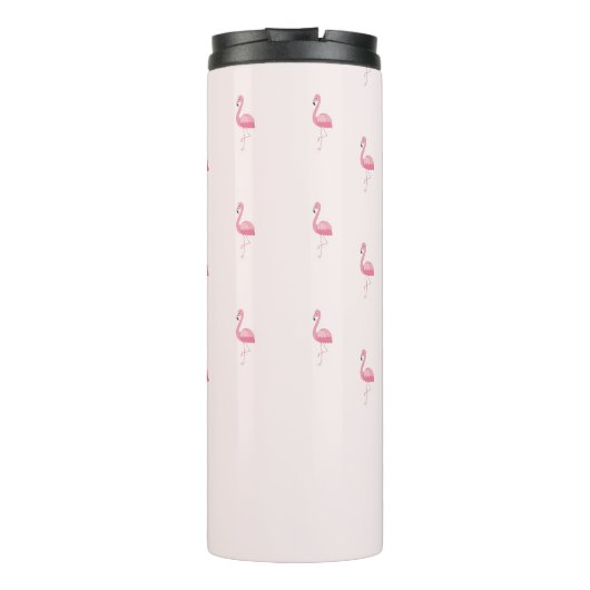 Niedlich rosa Flamingo individuelle Name pink Thermosbecher (Rückseite)