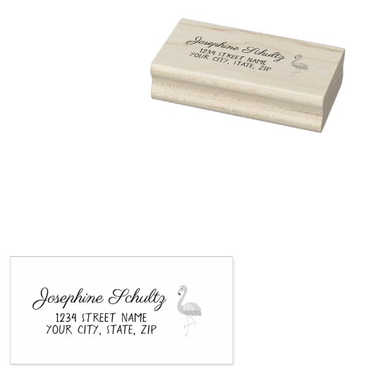 Niedlich-rosa-Flamingo-Label Gummistempel (Stempel)