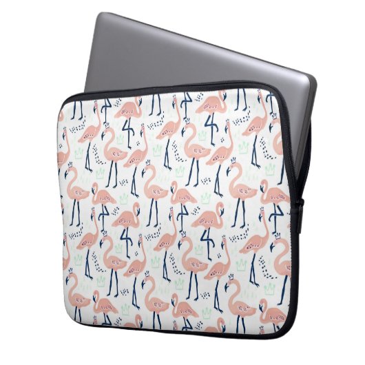 Niedlich rosa Flamingo Laptopschutzhülle (Vorderseite Links)