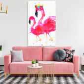 Niedlich rosa Flamingo mit einer Crown Leinwand 16 (Insitu (Wohnzimmer))