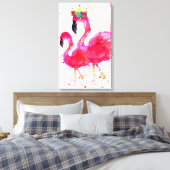 Niedlich rosa Flamingo mit einer Crown Leinwand 16 (Insitu (Schlafzimmer))