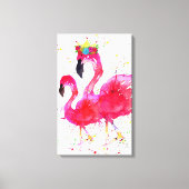 Niedlich rosa Flamingo mit einer Crown Leinwand 16 (Vorderseite)