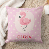 Niedlich rosa Flamingo mit Polka Docks Kissen (Decke)