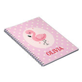 Niedlich rosa Flamingo mit Polka Docks Notizblock (Rechte Seite)