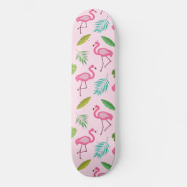 Niedlich rosa Flamingo mit tropischen Blätter Must Skateboard