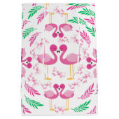 Niedlich rosa Flamingo Mittlere Geschenktüte (Rückseite)