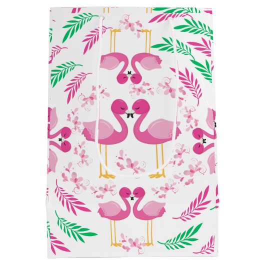 Niedlich rosa Flamingo Mittlere Geschenktüte (Rückseite)