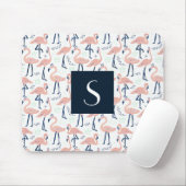 Niedlich rosa Flamingo Monogram Mousepad (Mit Mouse)