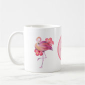 niedlich rosa Flamingo, Monogramm Kaffee Tasse hin (Links)